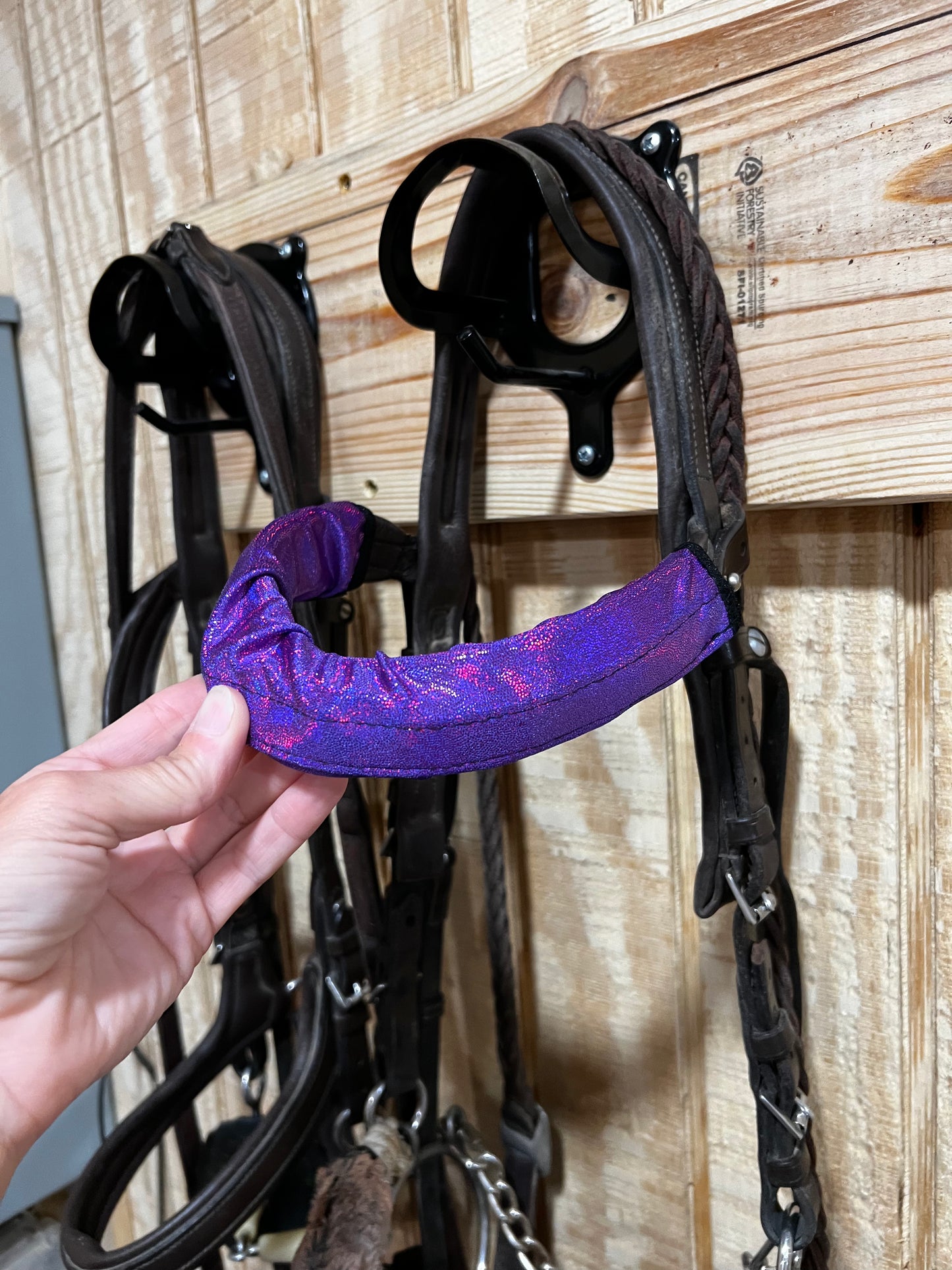 Grape Holographic Browband or Noseband Cover (ONE Cover Only)