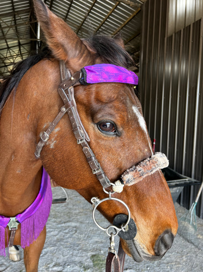 Grape Holographic Browband or Noseband Cover (ONE Cover Only)
