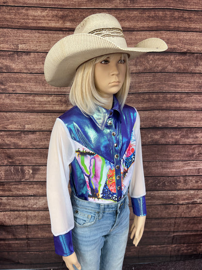 Kids Moonstone Desert Dreams Mesh Sleeve Snap Front Rodeo Shirt