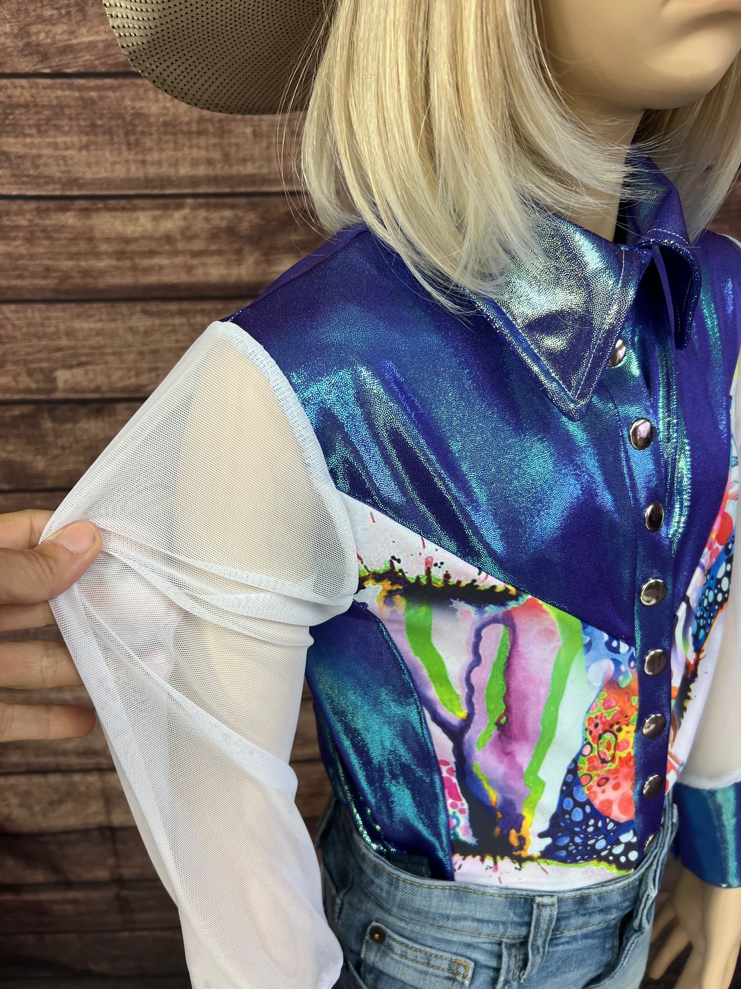 Kids Moonstone Desert Dreams Mesh Sleeve Snap Front Rodeo Shirt