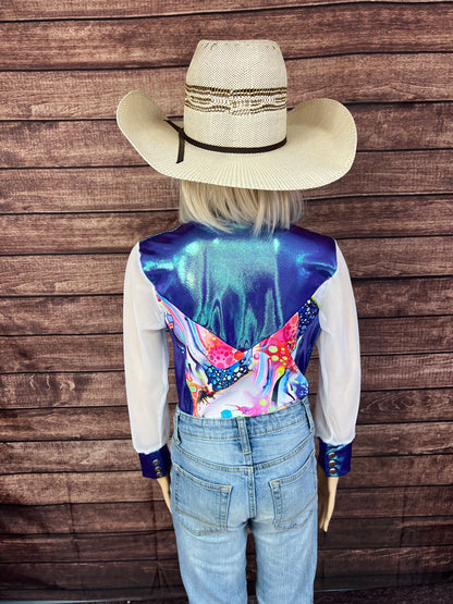 Kids Moonstone Desert Dreams Mesh Sleeve Snap Front Rodeo Shirt