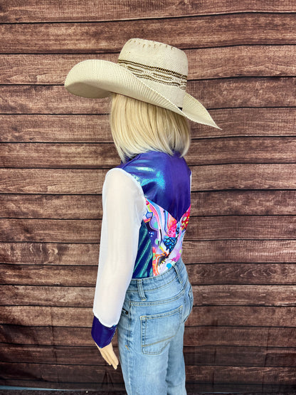 Kids Moonstone Desert Dreams Mesh Sleeve Snap Front Rodeo Shirt