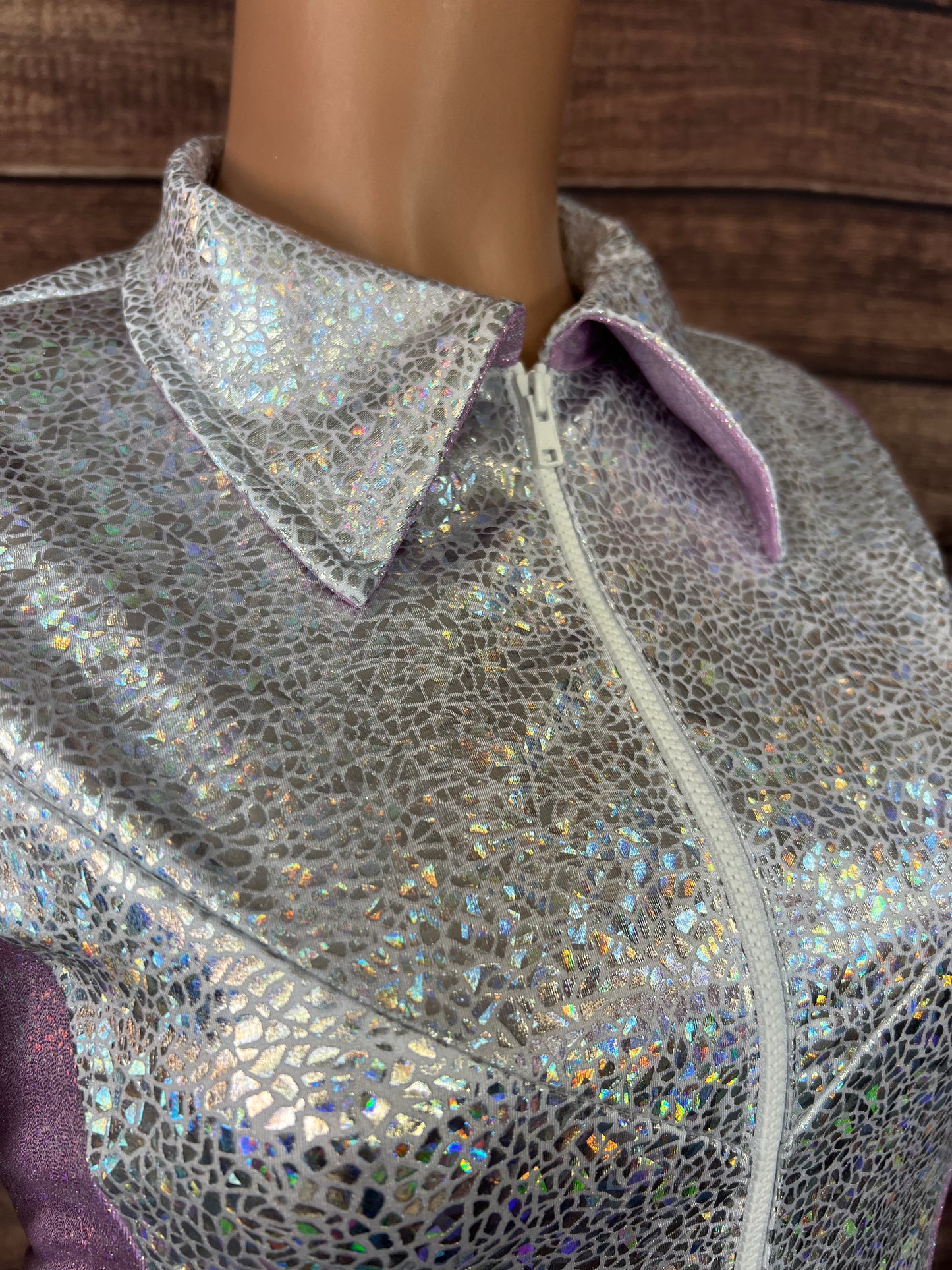 Twinkling Lilac Zipper Front Rodeo Shirt