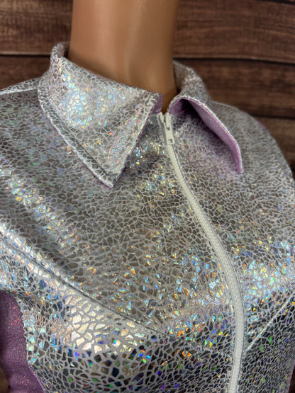 Twinkling Lilac Zipper Front Rodeo Shirt