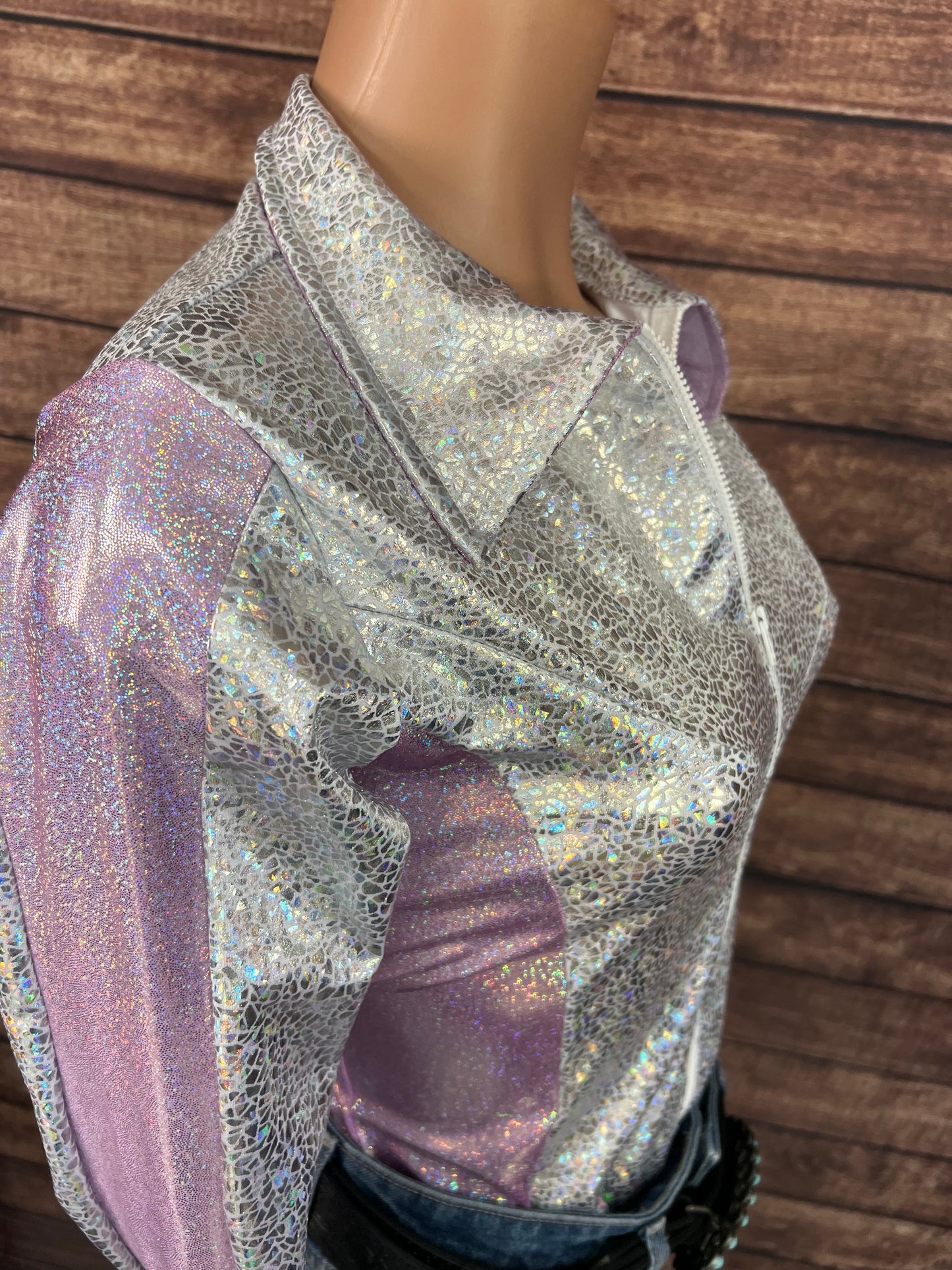 Twinkling Lilac Zipper Front Rodeo Shirt