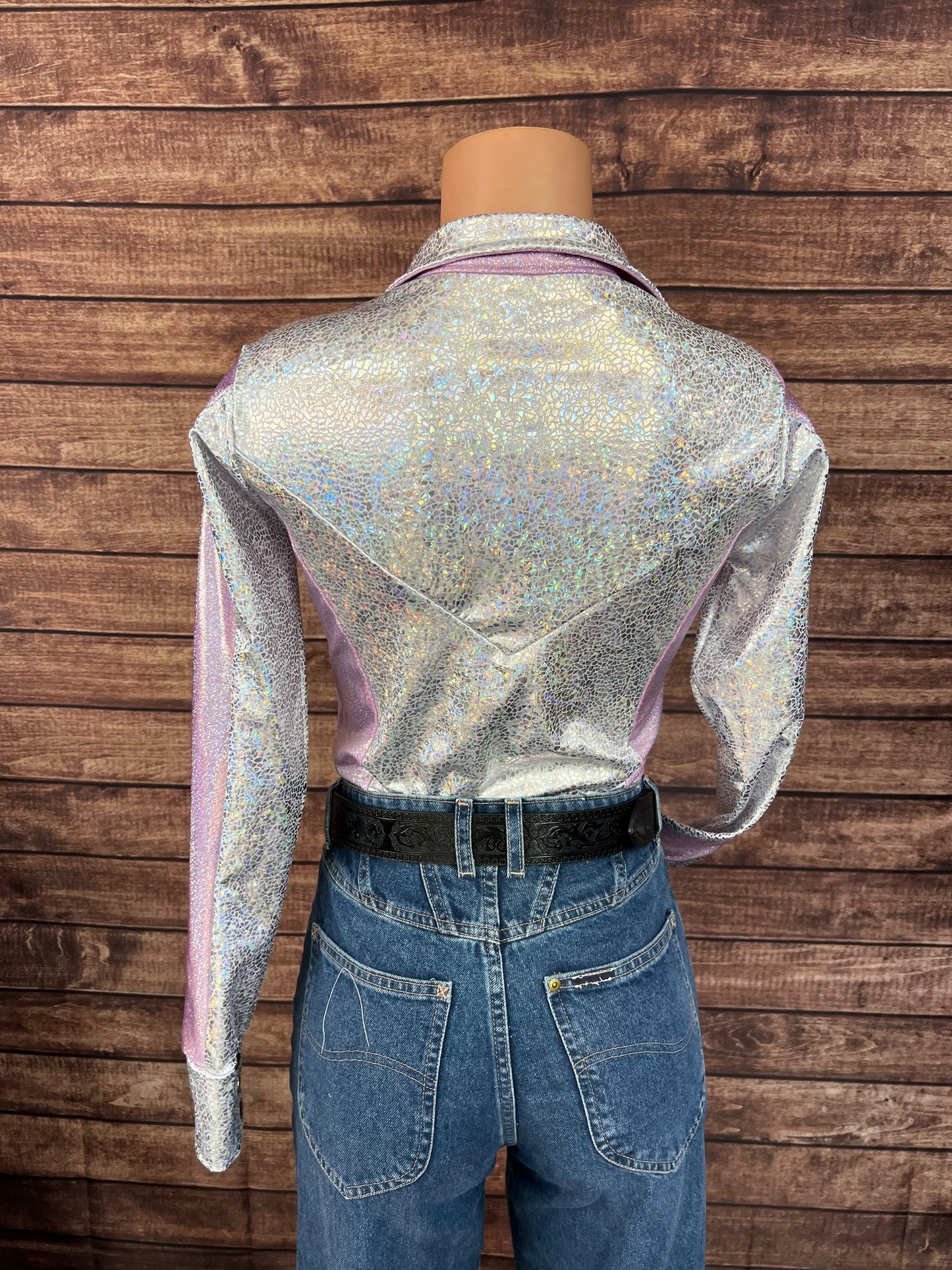 Twinkling Lilac Zipper Front Rodeo Shirt