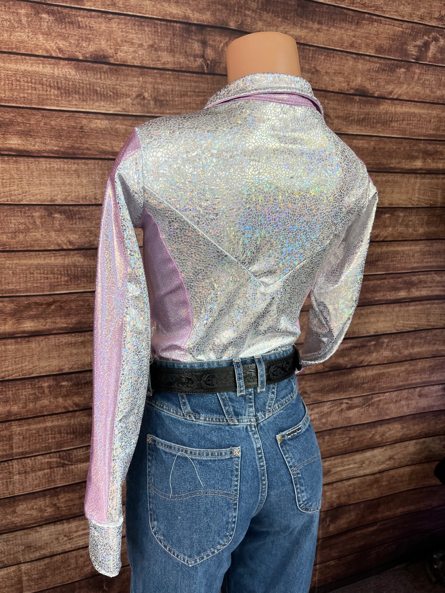 Twinkling Lilac Zipper Front Rodeo Shirt