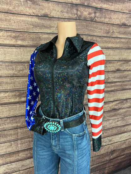 American Outlaw Zipper Front Rodeo Shirt - Riverside Rodeo Shirts