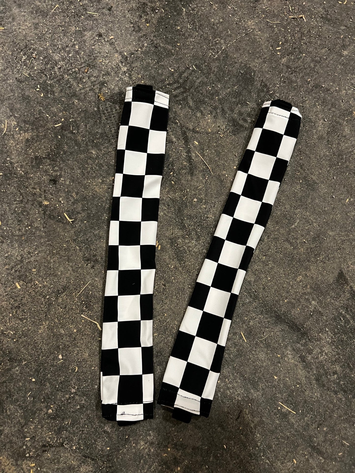 Black and White Checkered Breast Collar Cover (Covers ONLY) - Riverside Rodeo Shirts