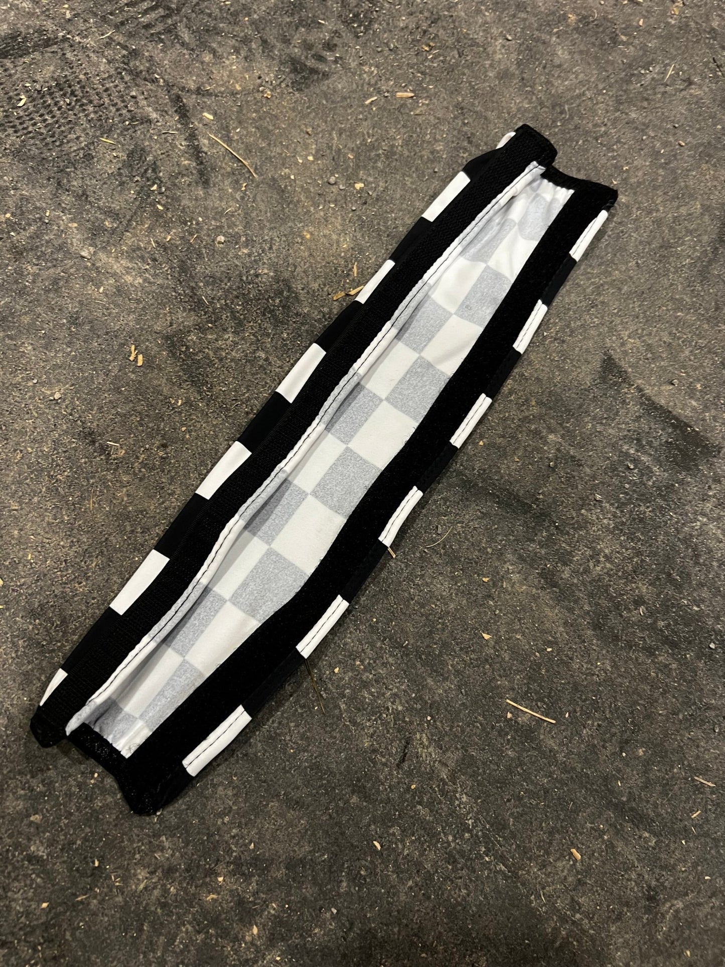Black and White Checkered Browband or Noseband Cover (ONE Cover Only) - Riverside Rodeo Shirts