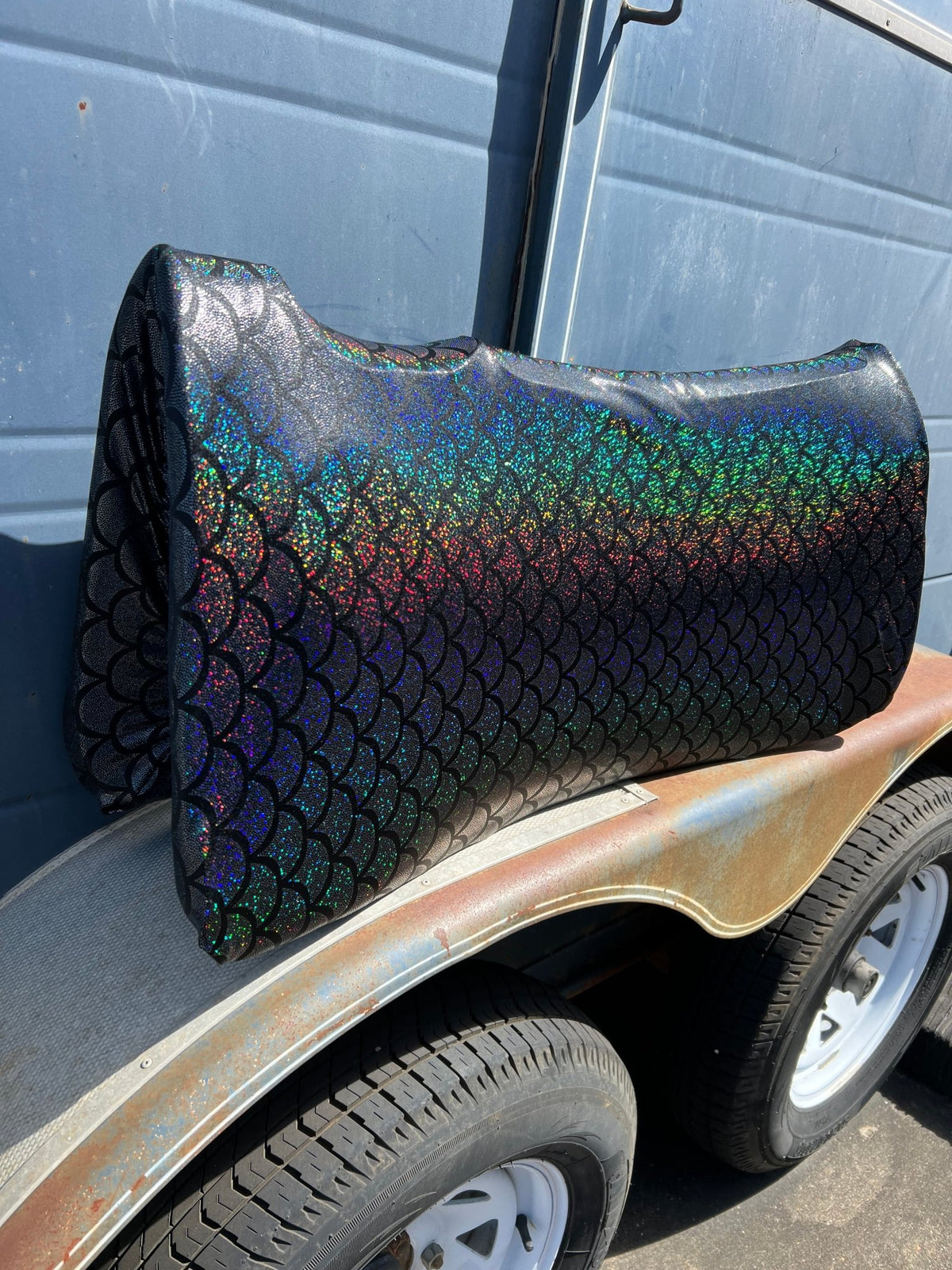 Black Dragon Scale Western Saddle Pad COVER (Saddle Pad Cover Only) - Riverside Rodeo Shirts