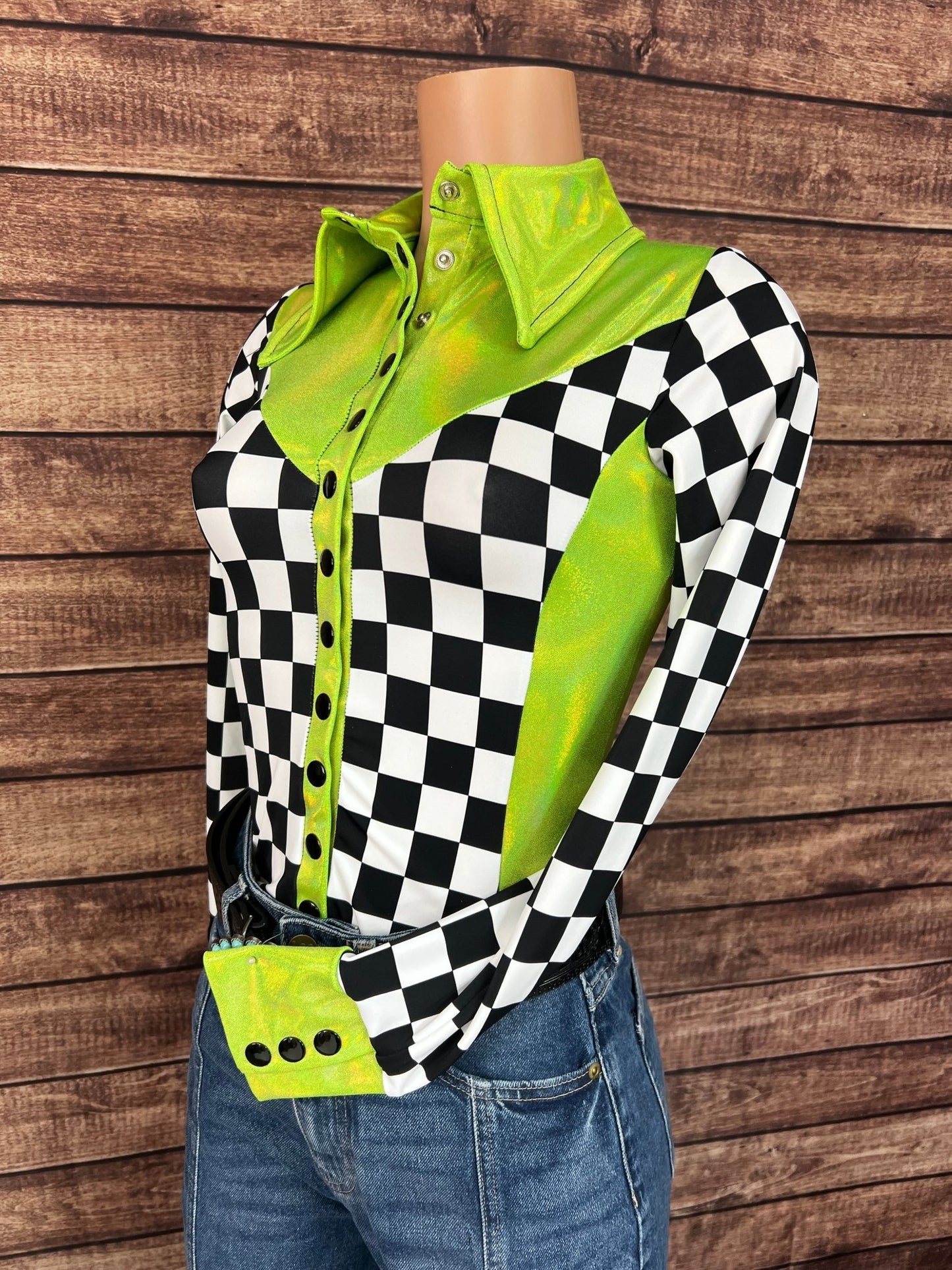 Checks in the Limelight Snap Front Rodeo Shirt - Riverside Rodeo Shirts
