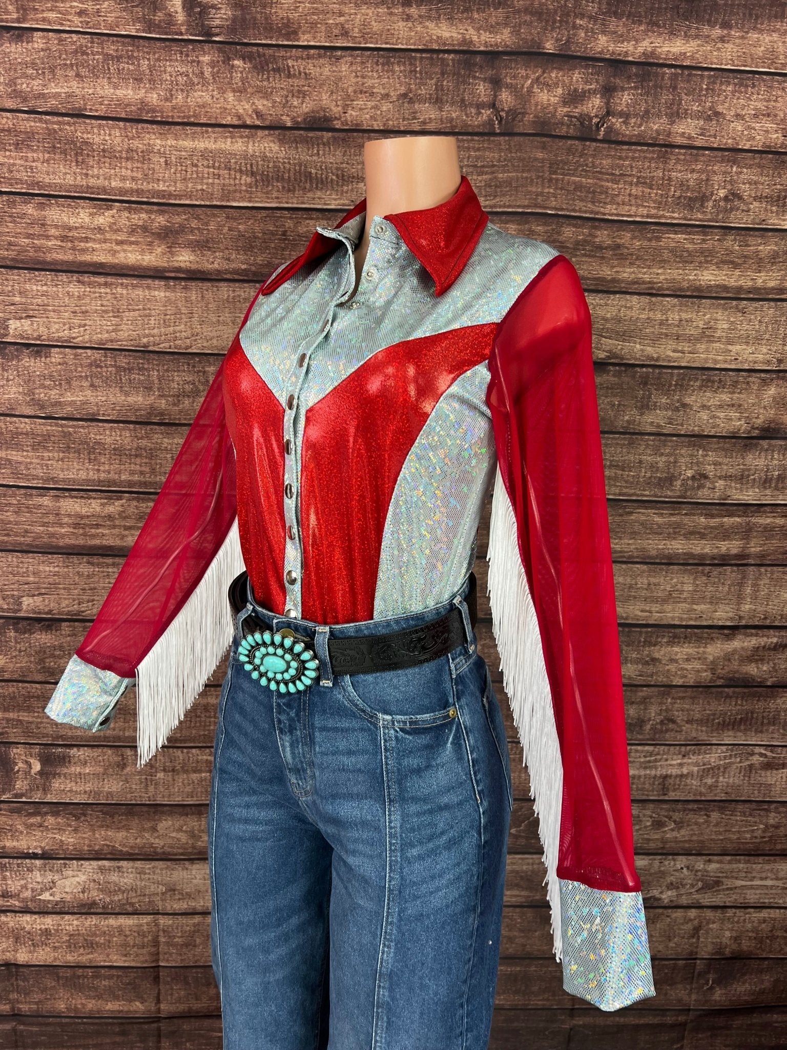 Cherry Dynamite Snap Front Rodeo Shirt with Mesh Sleeves - Riverside Rodeo Shirts