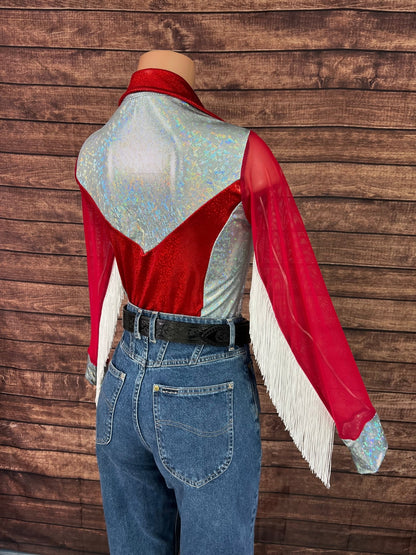 Cherry Dynamite Snap Front Rodeo Shirt with Mesh Sleeves - Riverside Rodeo Shirts