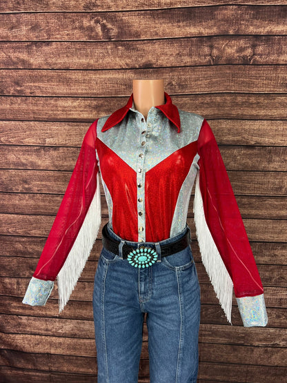 Cherry Dynamite Snap Front Rodeo Shirt with Mesh Sleeves - Riverside Rodeo Shirts