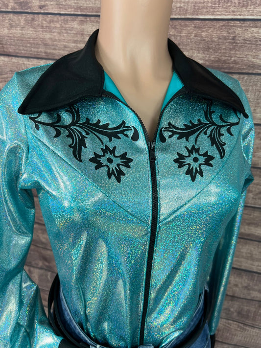 Desert Rose Rodeo Shirt in Seafoam - Riverside Rodeo Shirts