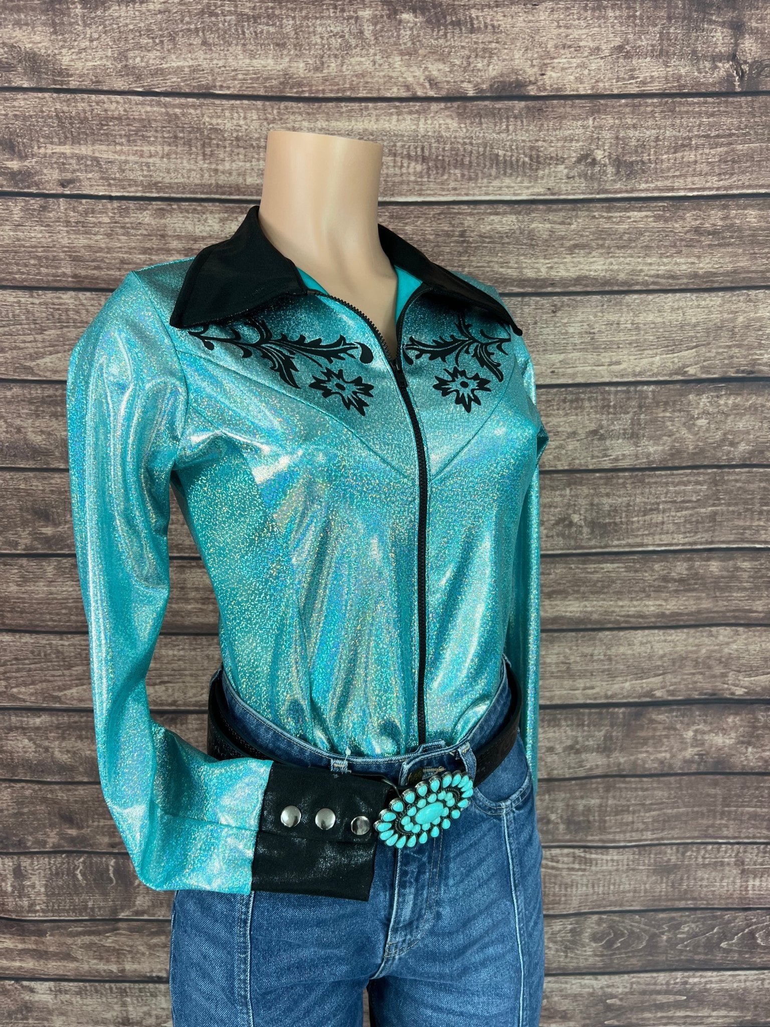 Desert Rose Rodeo Shirt in Seafoam - Riverside Rodeo Shirts