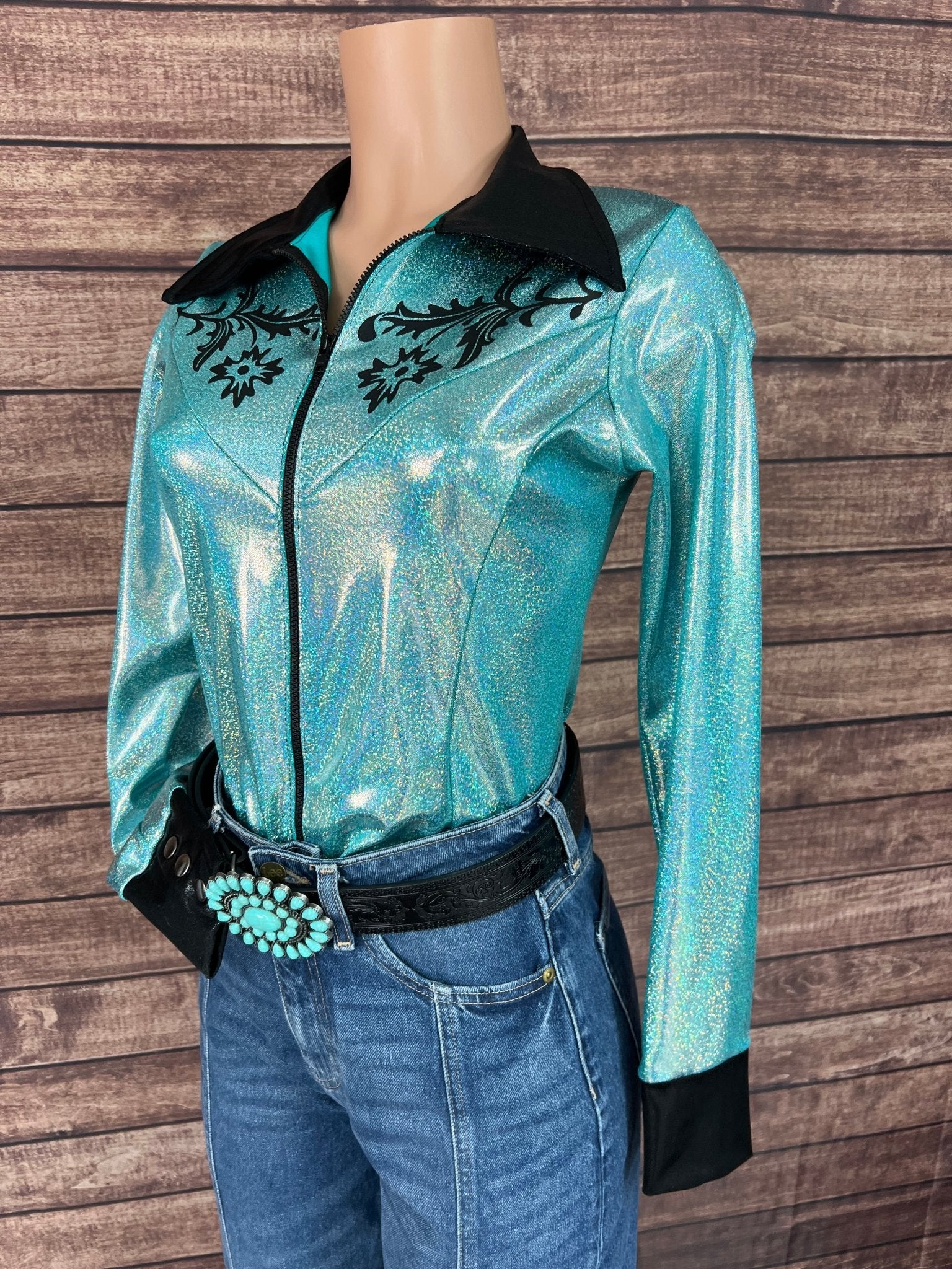 Desert Rose Rodeo Shirt in Seafoam - Riverside Rodeo Shirts