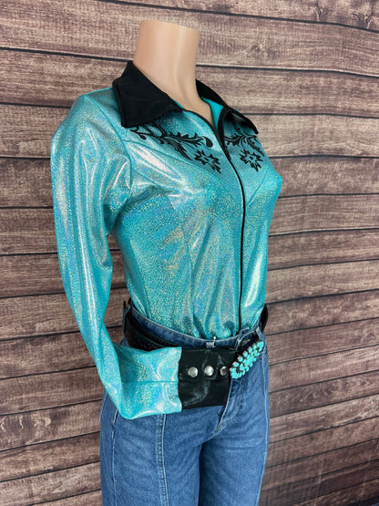 Desert Rose Rodeo Shirt in Seafoam - Riverside Rodeo Shirts