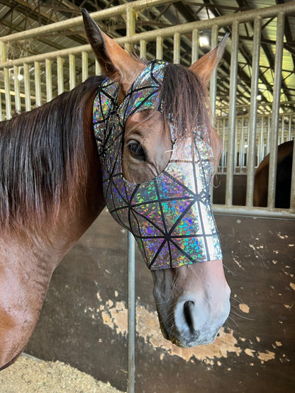 Disco Ball Spandex Face Mask for Horses - Riverside Rodeo Shirts