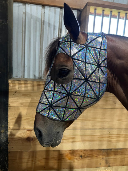 Disco Ball Spandex Face Mask for Horses - Riverside Rodeo Shirts