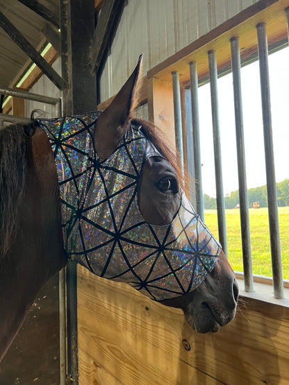 Disco Ball Spandex Face Mask for Horses - Riverside Rodeo Shirts