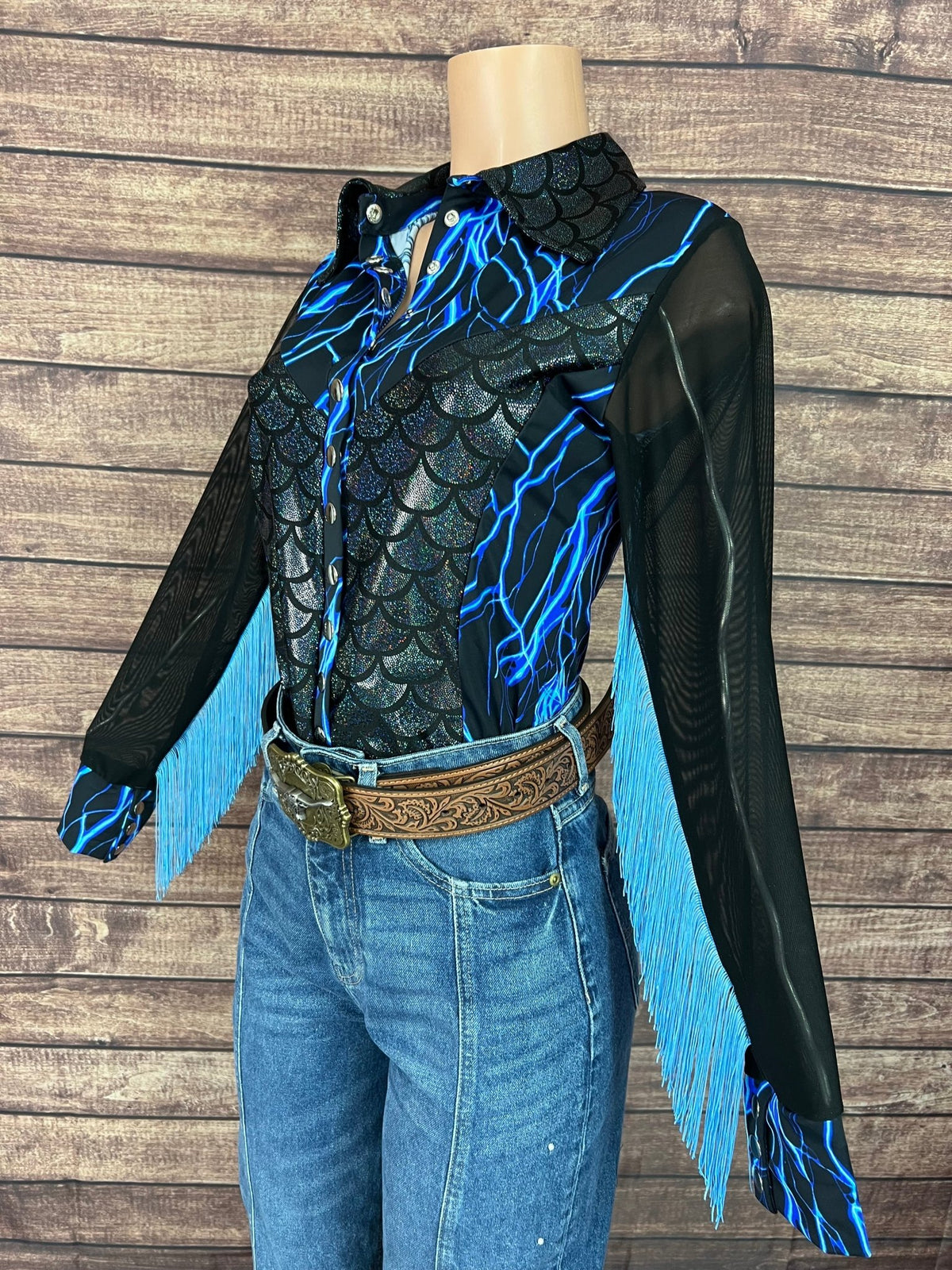 Dragon Strike Snap Front Rodeo Shirt with Mesh Sleeves - Riverside Rodeo Shirts