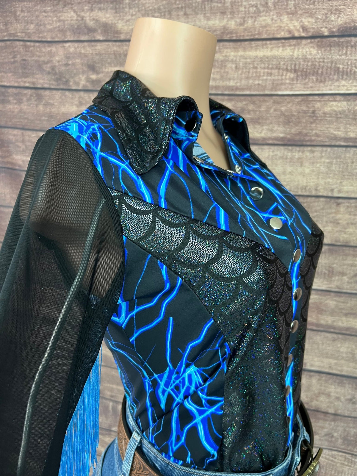 Dragon Strike Snap Front Rodeo Shirt with Mesh Sleeves - Riverside Rodeo Shirts