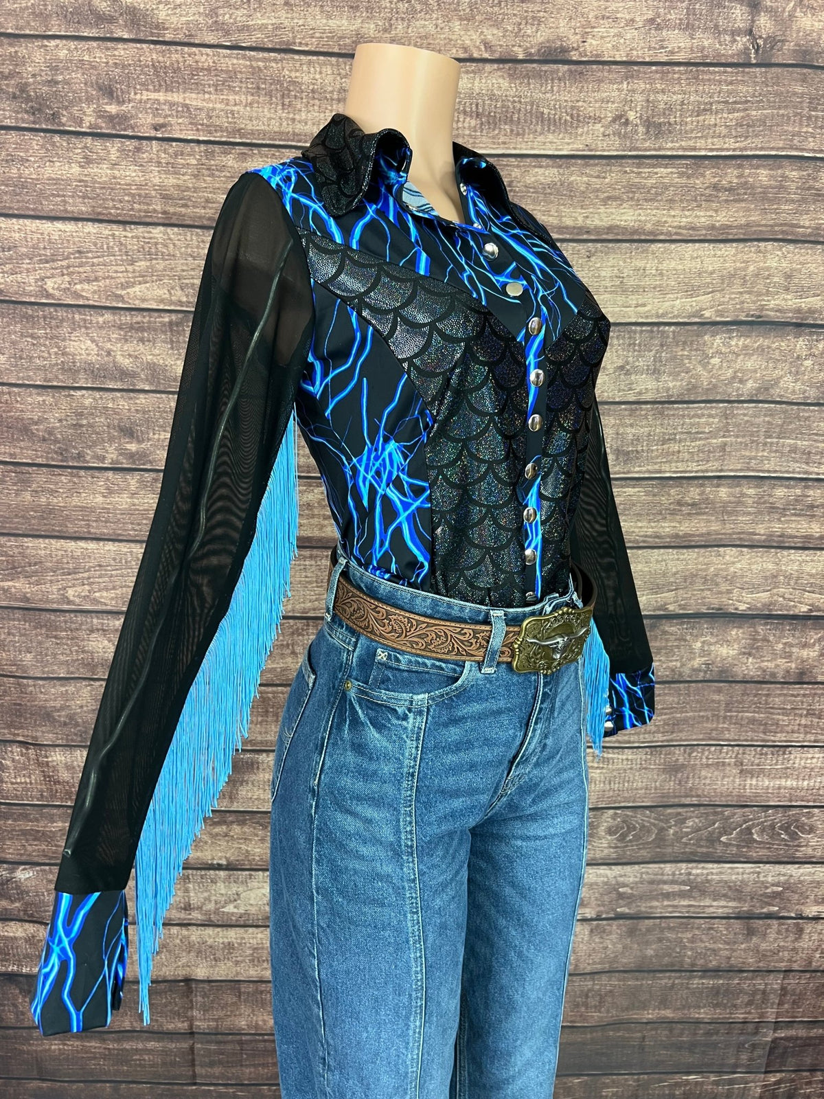 Dragon Strike Snap Front Rodeo Shirt with Mesh Sleeves - Riverside Rodeo Shirts