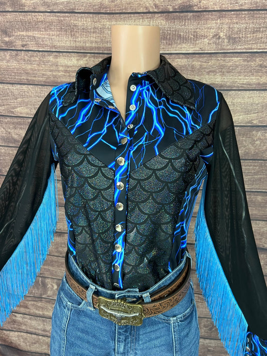 Dragon Strike Snap Front Rodeo Shirt with Mesh Sleeves - Riverside Rodeo Shirts