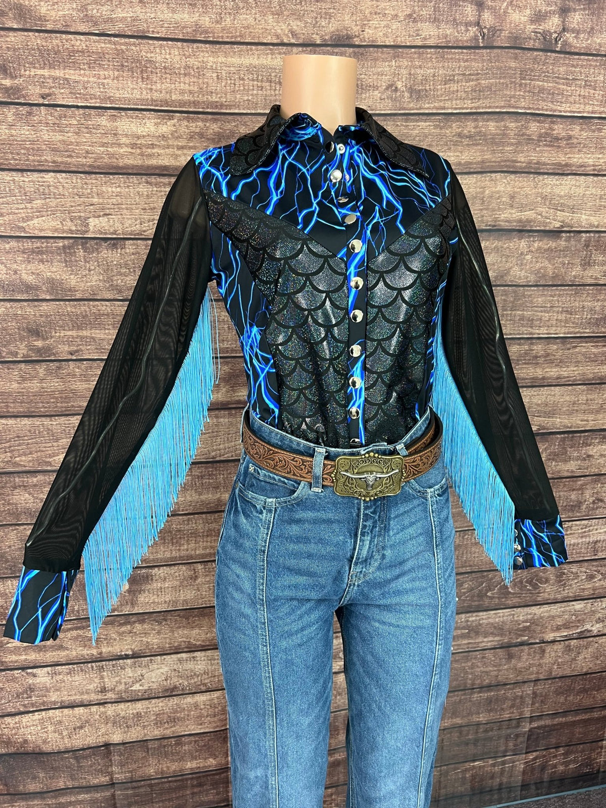 Dragon Strike Snap Front Rodeo Shirt with Mesh Sleeves - Riverside Rodeo Shirts
