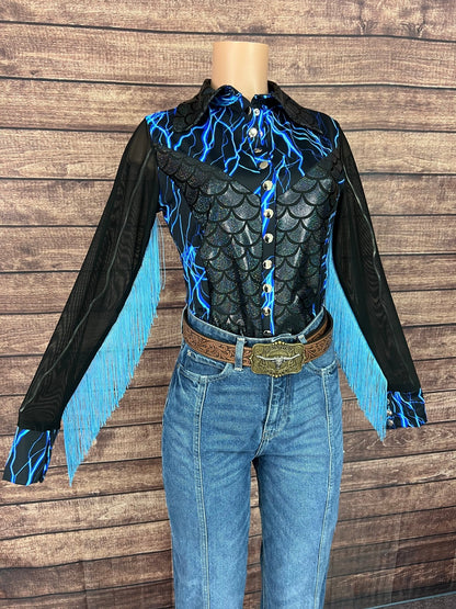 Dragon Strike Snap Front Rodeo Shirt with Mesh Sleeves - Riverside Rodeo Shirts