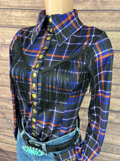 Frontier Snap Front Rodeo Shirt with Front AND Back Yoke Fringe - Riverside Rodeo Shirts