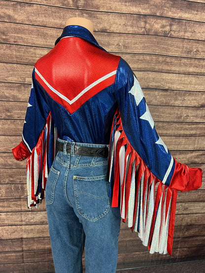 Galveston Six Star Snap Front Rodeo Shirt with Thunderbird Fringe - Riverside Rodeo Shirts