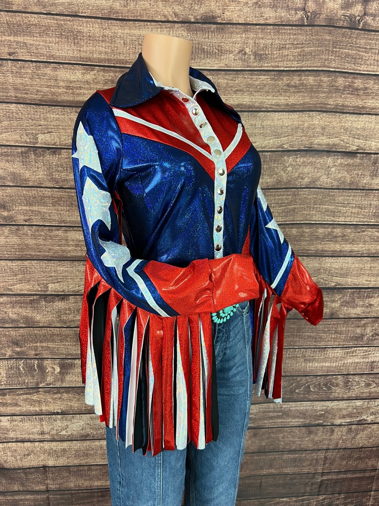 Galveston Six Star Snap Front Rodeo Shirt with Thunderbird Fringe - Riverside Rodeo Shirts