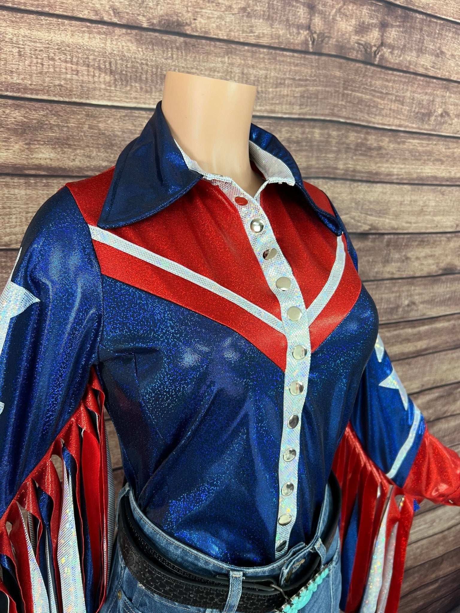 Galveston Six Star Snap Front Rodeo Shirt with Thunderbird Fringe - Riverside Rodeo Shirts