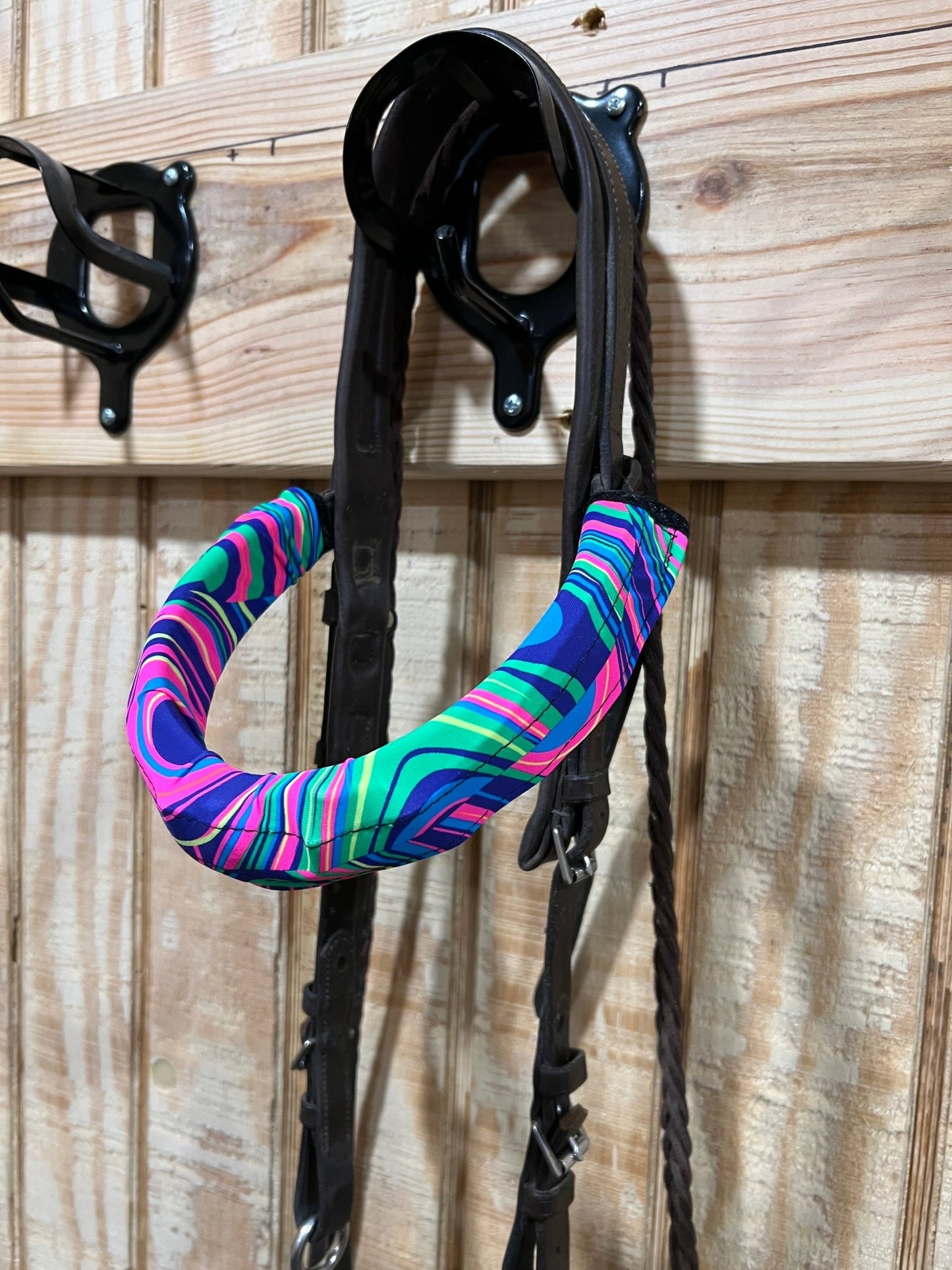 Glow Worm Print Browband or Noseband Cover (ONE Cover Only) - Riverside Rodeo Shirts