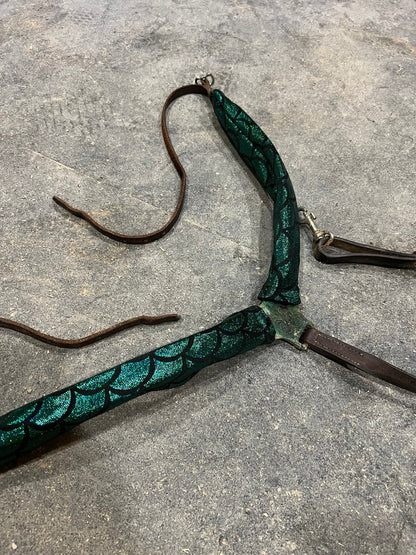 Green Dragon or Mermaid Scale Breast Collar Cover (Covers ONLY) - Riverside Rodeo Shirts