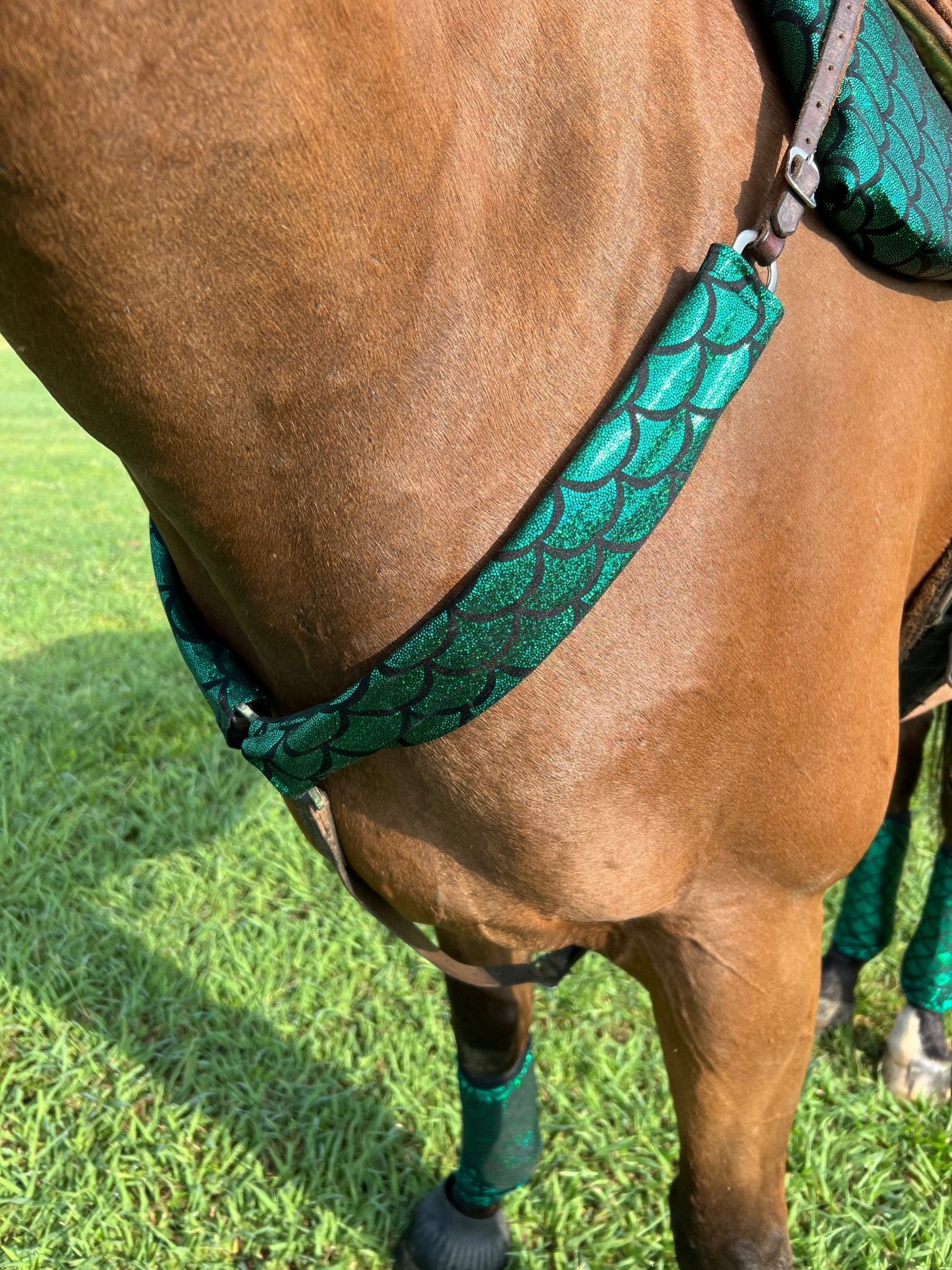 Green Dragon or Mermaid Scale Breast Collar Cover (Covers ONLY) - Riverside Rodeo Shirts
