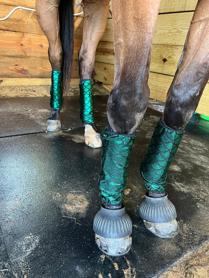 Green Dragon or Mermaid Scale Velcro Sportboot Covers (Covers Only, set of TWO) - Riverside Rodeo Shirts