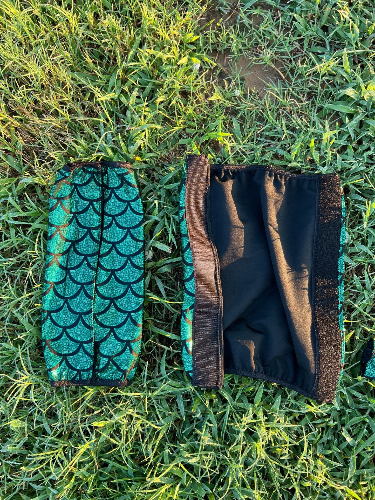Green Dragon or Mermaid Scale Velcro Sportboot Covers (Covers Only, set of TWO) - Riverside Rodeo Shirts
