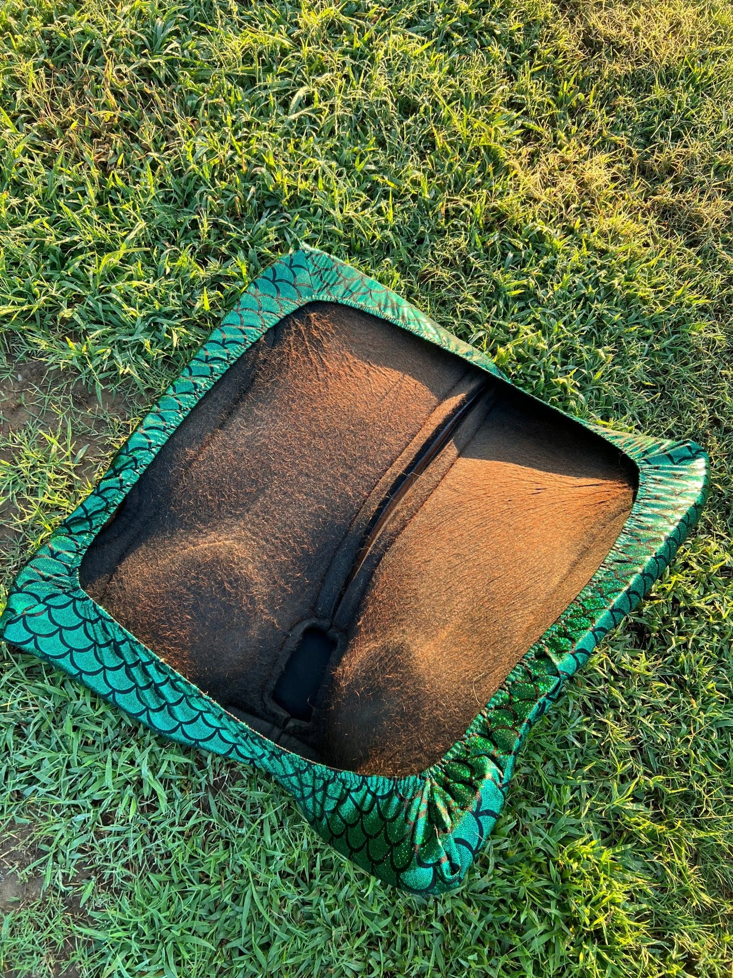 Green Dragon or Mermaid Scale Western Saddle Pad COVER (Saddle Pad Cover Only) - Riverside Rodeo Shirts