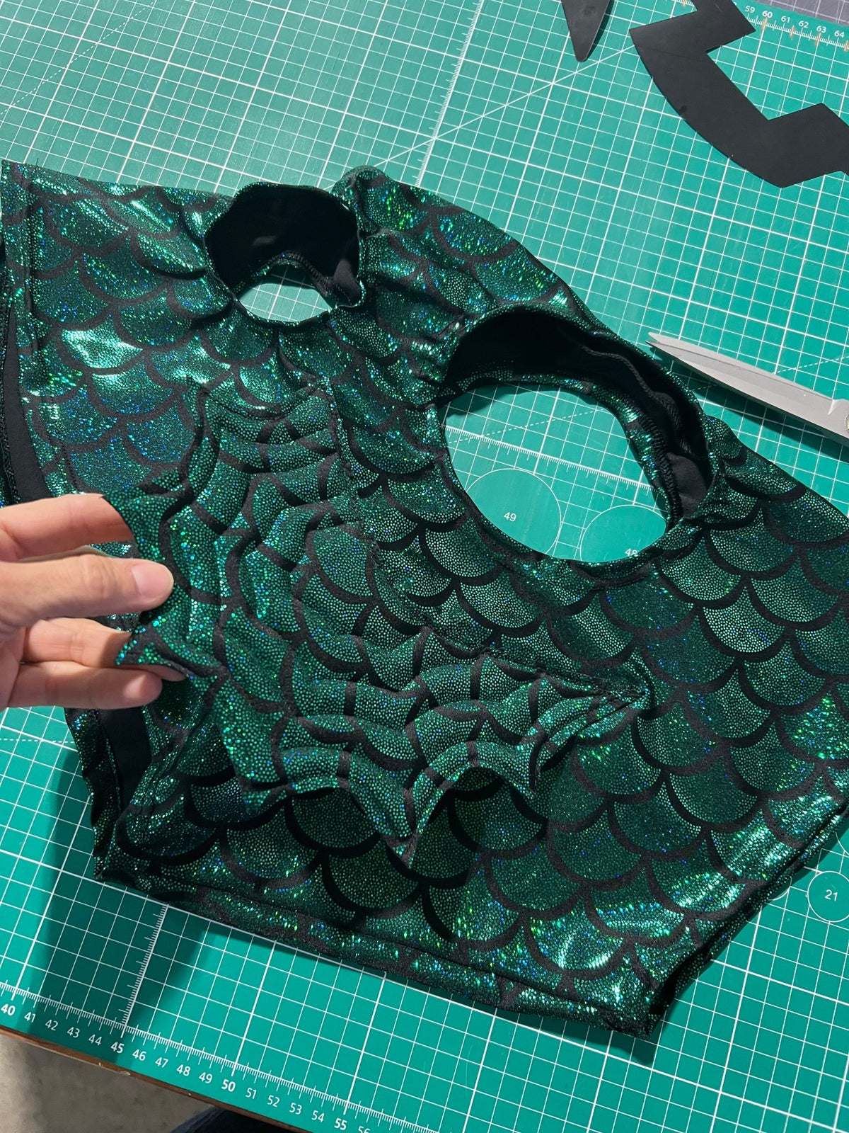 Green Dragon Scale Sea Creature Costume Mask for Horses - Riverside Rodeo Shirts