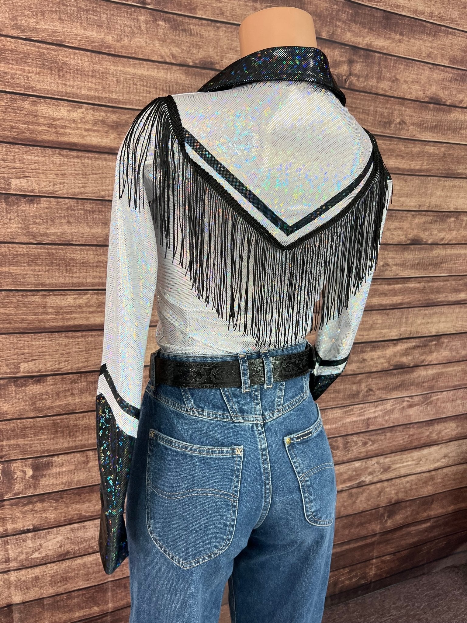 Houston Zipper Front Rodeo Shirt with Over the Shoulder Yoke Fringe - Riverside Rodeo Shirts