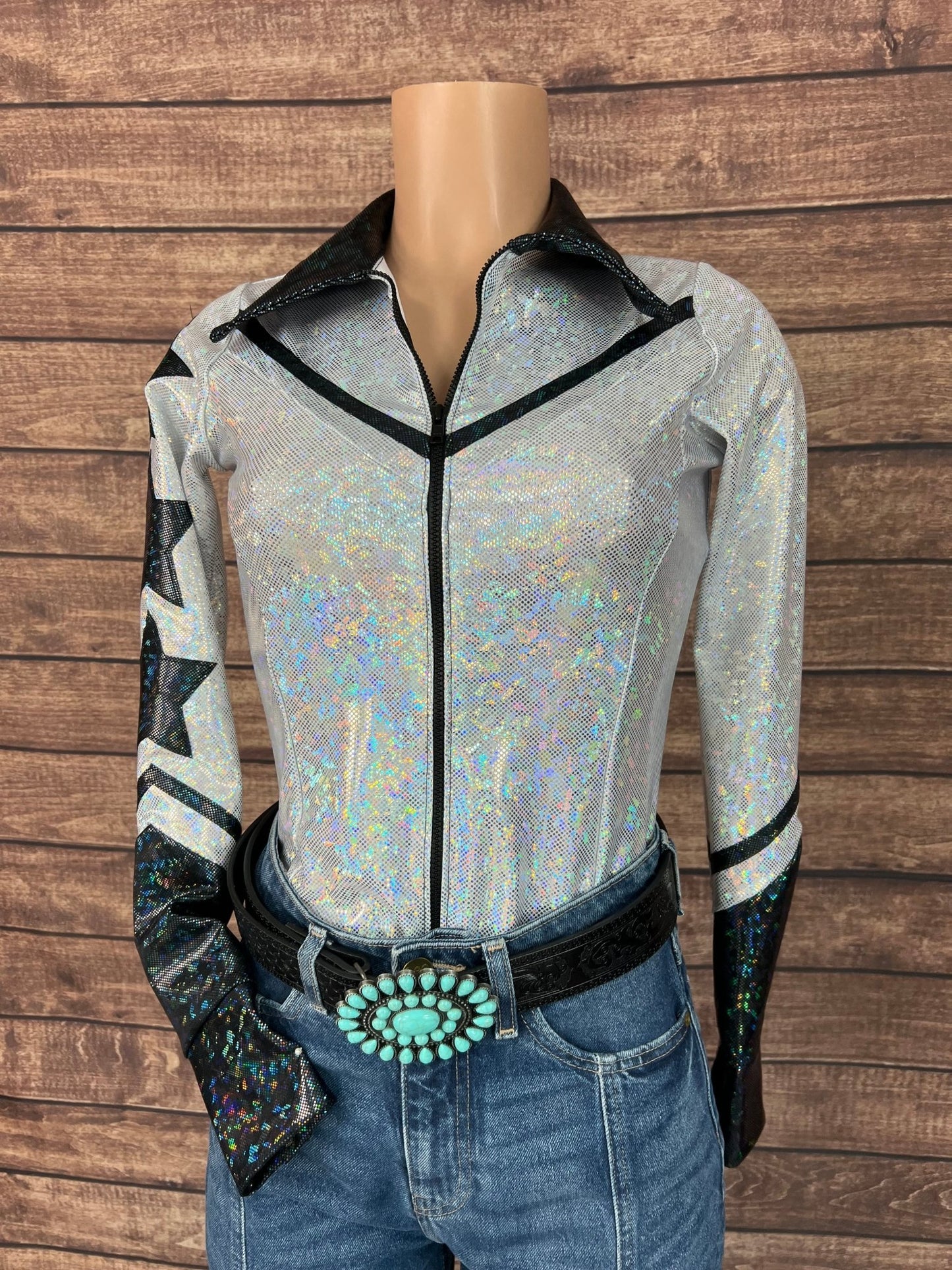 Houston Zipper Front Rodeo Shirt with Star Applique - Riverside Rodeo Shirts