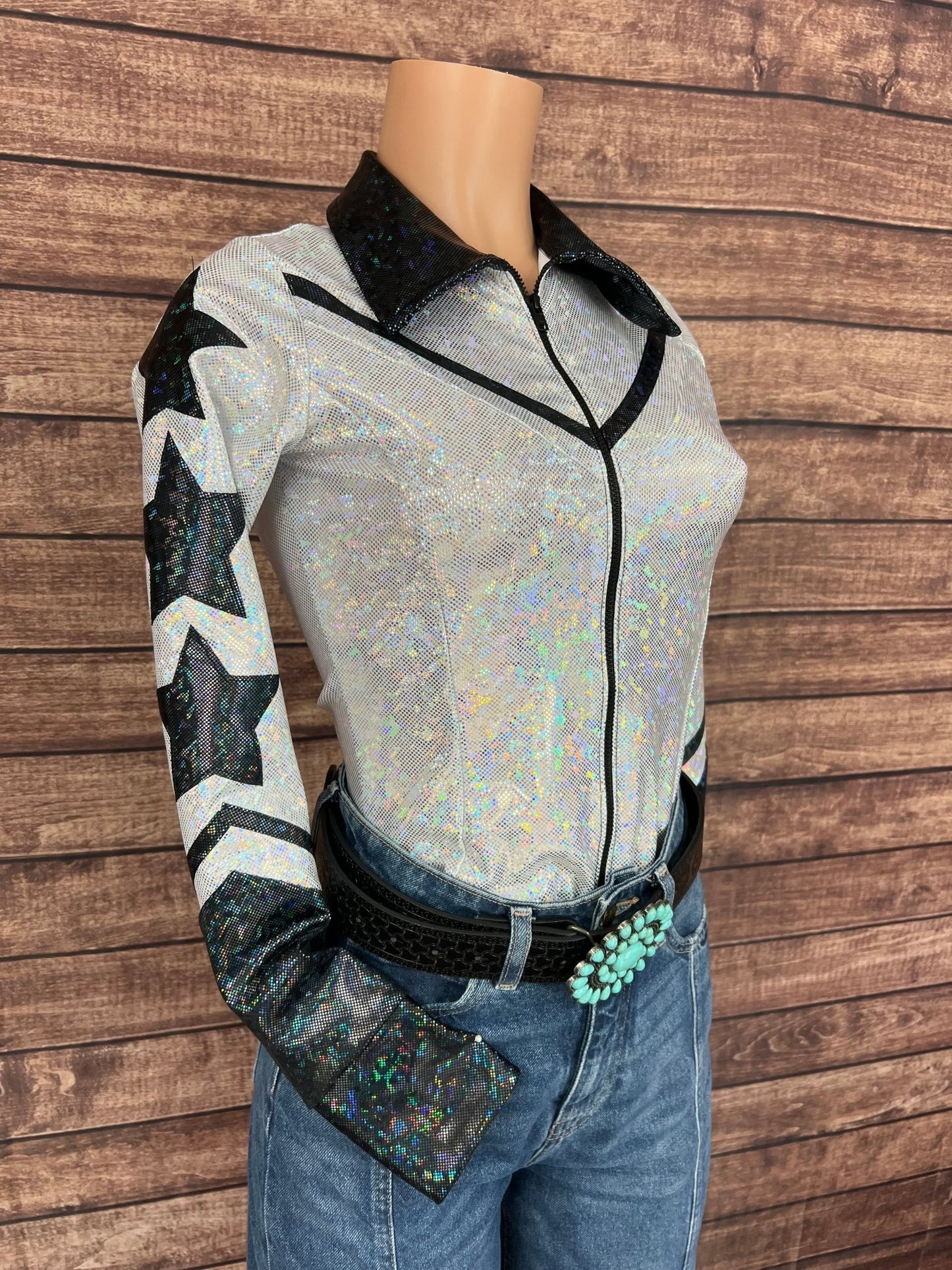 Houston Zipper Front Rodeo Shirt with Star Applique - Riverside Rodeo Shirts