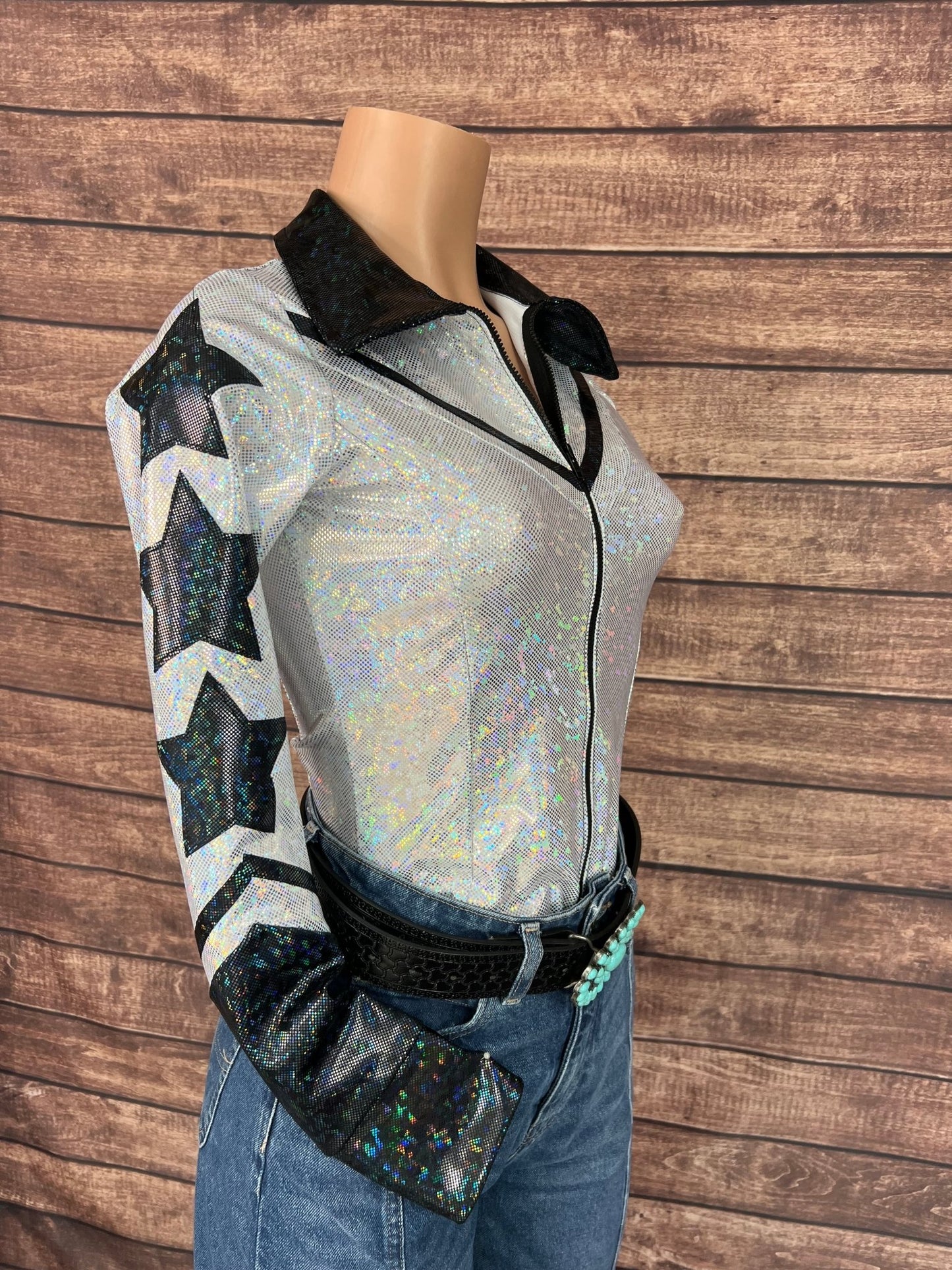 Houston Zipper Front Rodeo Shirt with Star Applique - Riverside Rodeo Shirts