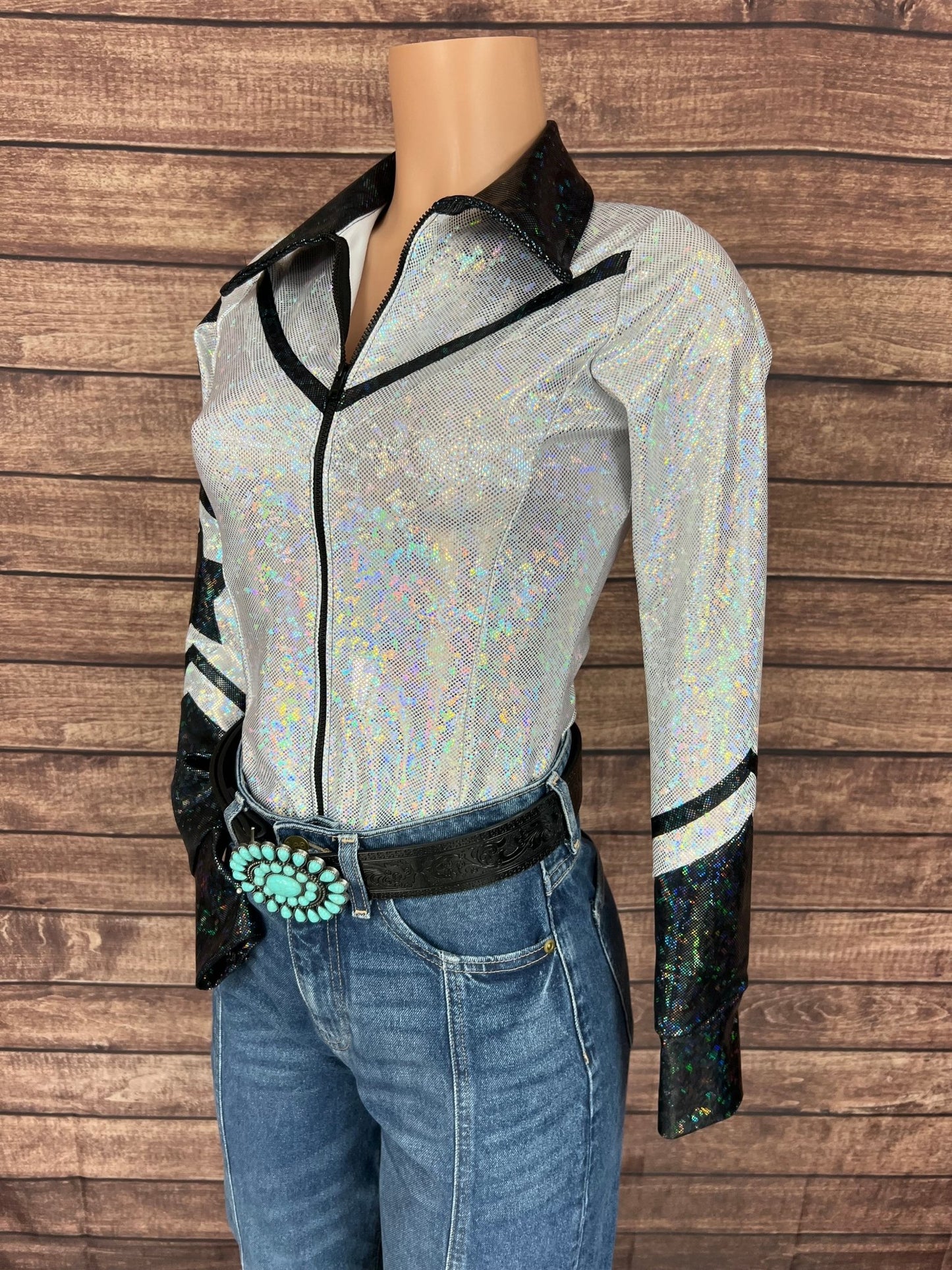 Houston Zipper Front Rodeo Shirt with Star Applique - Riverside Rodeo Shirts