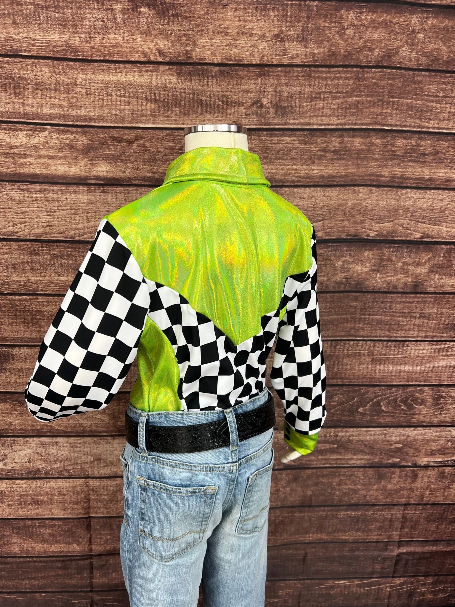 Kids Checks in the Limelight Snap Front Rodeo Shirt - Riverside Rodeo Shirts