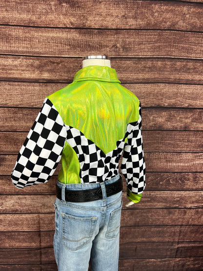 Kids Checks in the Limelight Snap Front Rodeo Shirt - Riverside Rodeo Shirts